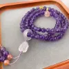 New Chinese-style natural 6MM amethyst bracelet, female gourd coin lucky crystal bracelet, wholesale gift for best friend Specification image